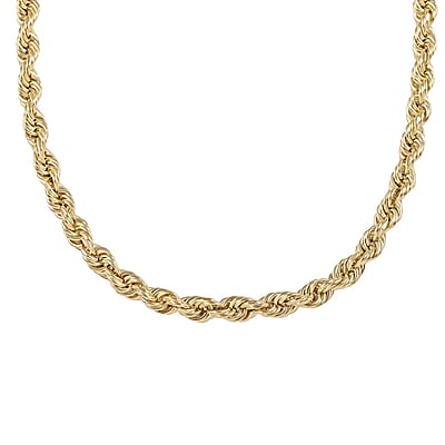 14K Yellow Gold 8mm Diamond-Cut Rope Chain Necklace 26 Inches 30.75 Grams