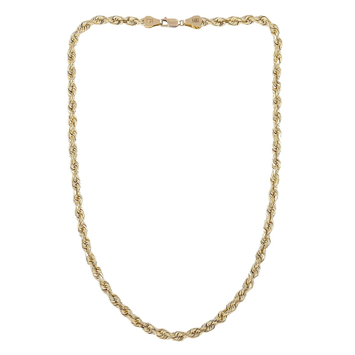 14K Yellow Gold 8mm Diamond-Cut Rope Chain Necklace 26 Inches 30.75 Grams image number 5