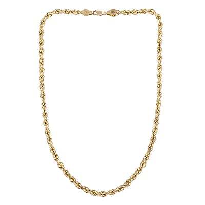 14K Yellow Gold 8mm Diamond-Cut Rope Chain Necklace 26 Inches 30.75 Grams