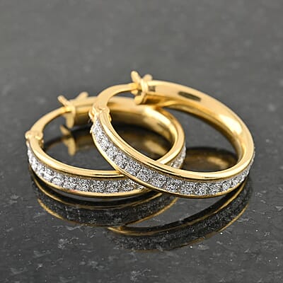 14K Yellow Gold Over Sterling Silver Stardust Earrings 2.40 Grams