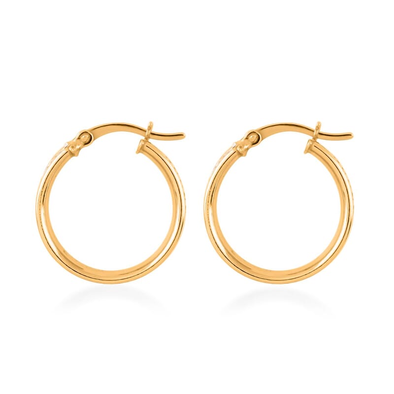 14K Yellow Gold Over Sterling Silver Stardust Earrings 2.40 Grams