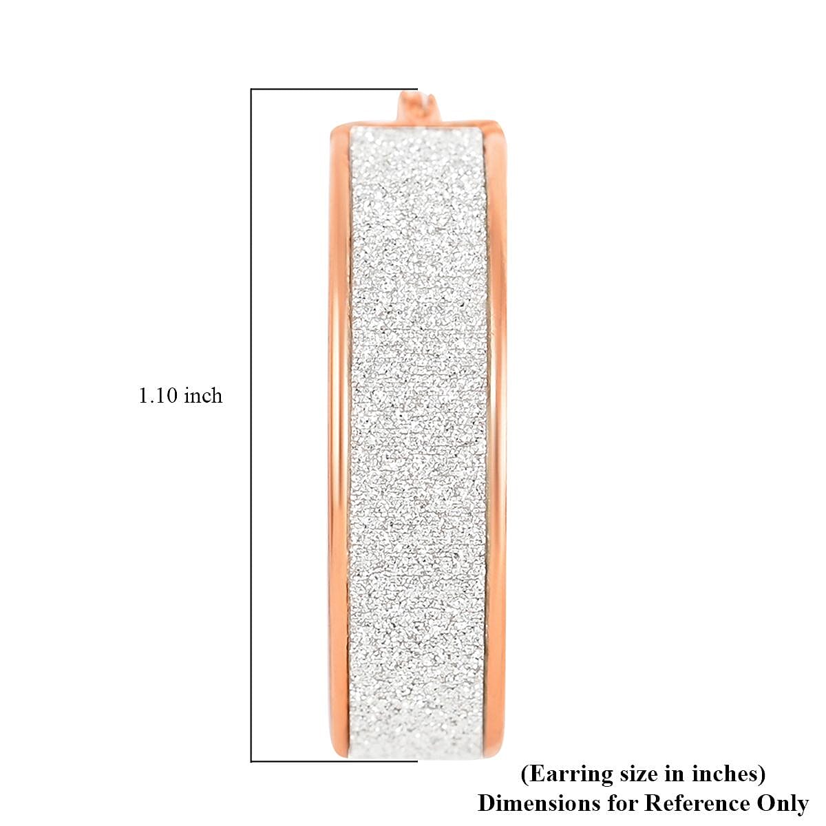 14K Rose Gold Over Sterling Silver Stardust Hoop Earrings 3.90 Grams