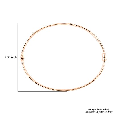 Stardust Bangle Bracelet | 14K Rose Gold Over Sterling Silver Bangle Bracelet | Stardust Bangle | Silver Bangle Bracelet (7.00 In) 5.9 Grams