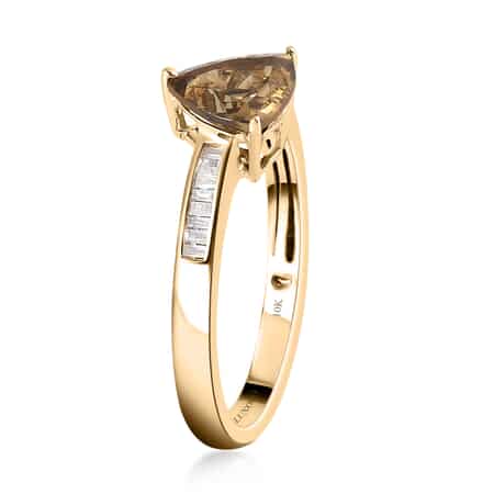 LUXORO 10K Yellow Gold Premium Natural Golden Tanzanite and G-H I3 Diamond Ring 2.25 Grams 1.35 ctw image number 3