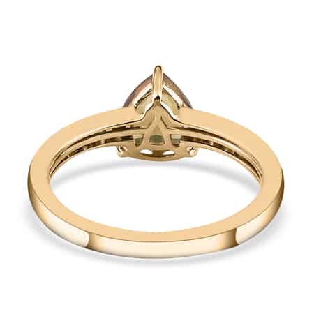 LUXORO 10K Yellow Gold Premium Natural Golden Tanzanite and G-H I3 Diamond Ring 2.25 Grams 1.35 ctw image number 4
