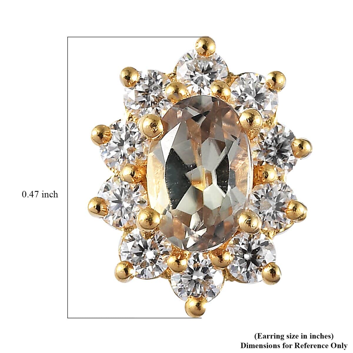 TLV AAA Turkizite, Moissanite Sunburst Stud Earrings in Vermeil YG Over Sterling Silver 1.70 ctw image number 4