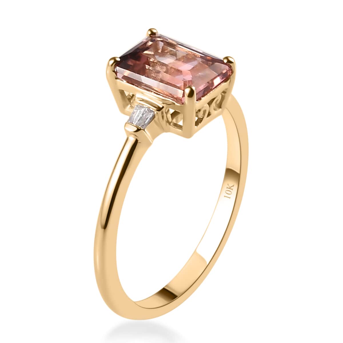 Luxoro 10K Rose Gold Premium Blush Tourmaline and Diamond Ring (Size 7.0) 1.85 ctw image number 3