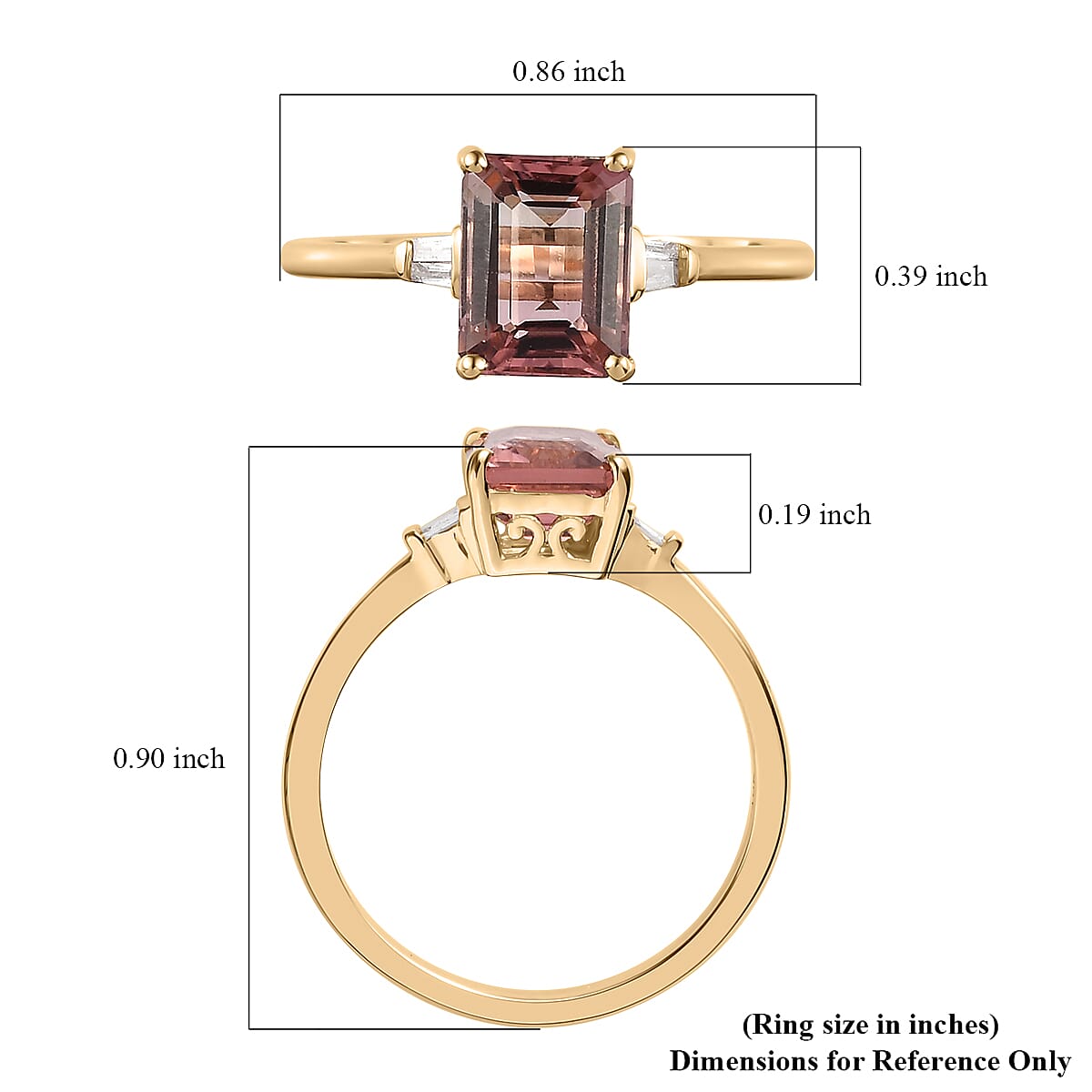Luxoro 10K Rose Gold Premium Blush Tourmaline and Diamond Ring (Size 7.0) 1.85 ctw