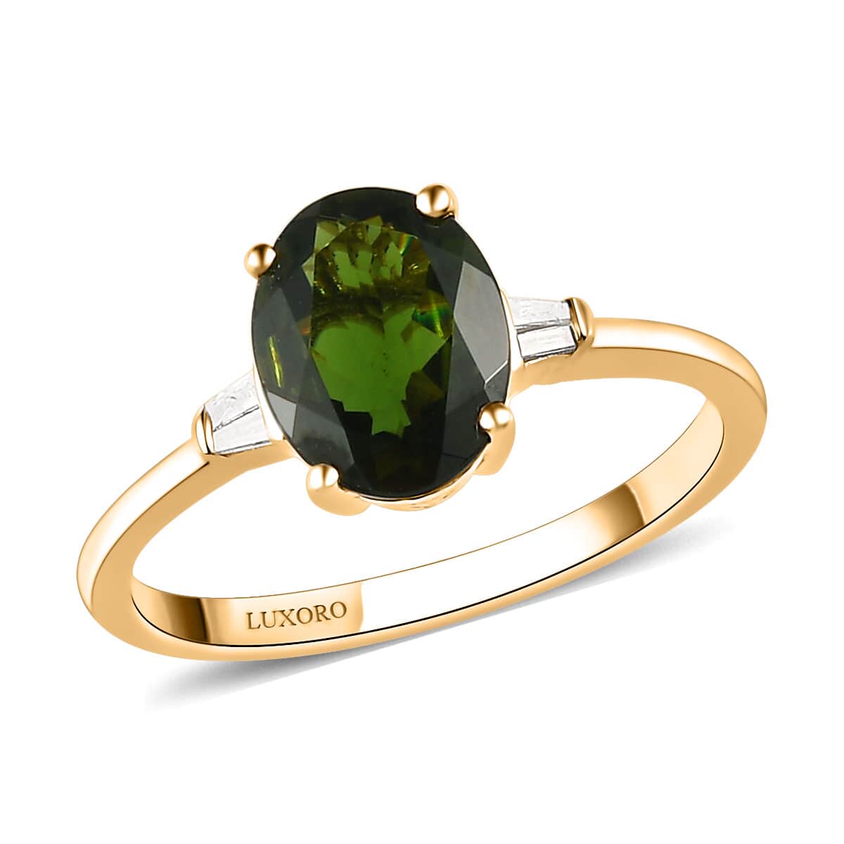 10K YG deals Tourmaline Diamond Ring