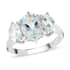 Mangoro Aquamarine and White Zircon Ring in Sterling Silver (Size 8.0) 3.30 ctw image number 0