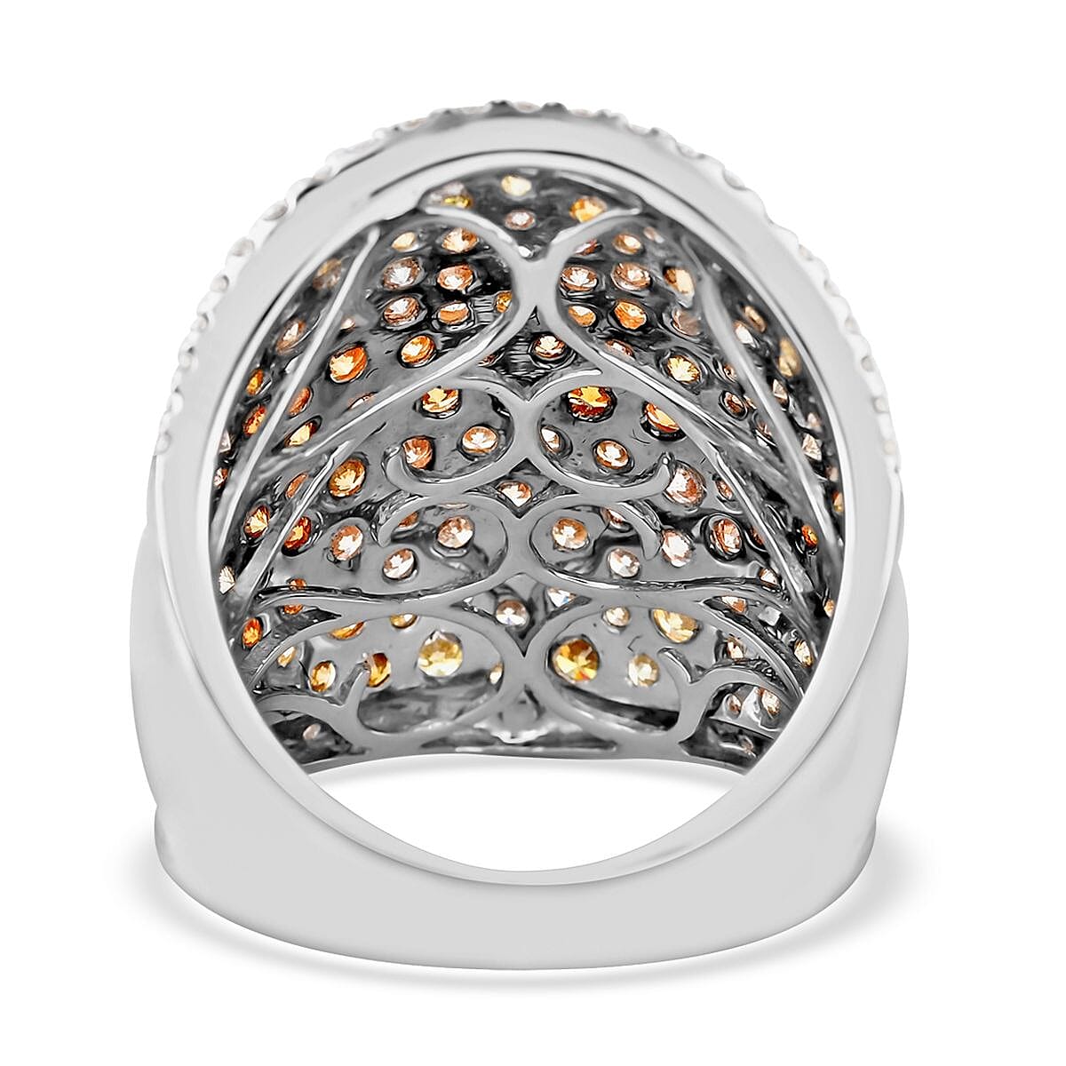 14K White and Yellow Gold Multi Diamond Statement Ring 10.40 Grams 4.15 ctw (Delivered in 10-12 Business Days) image number 4