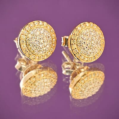 14K Yellow Gold Natural Yellow Diamond Stud Earrings 3.4 Grams 0.40 ctw