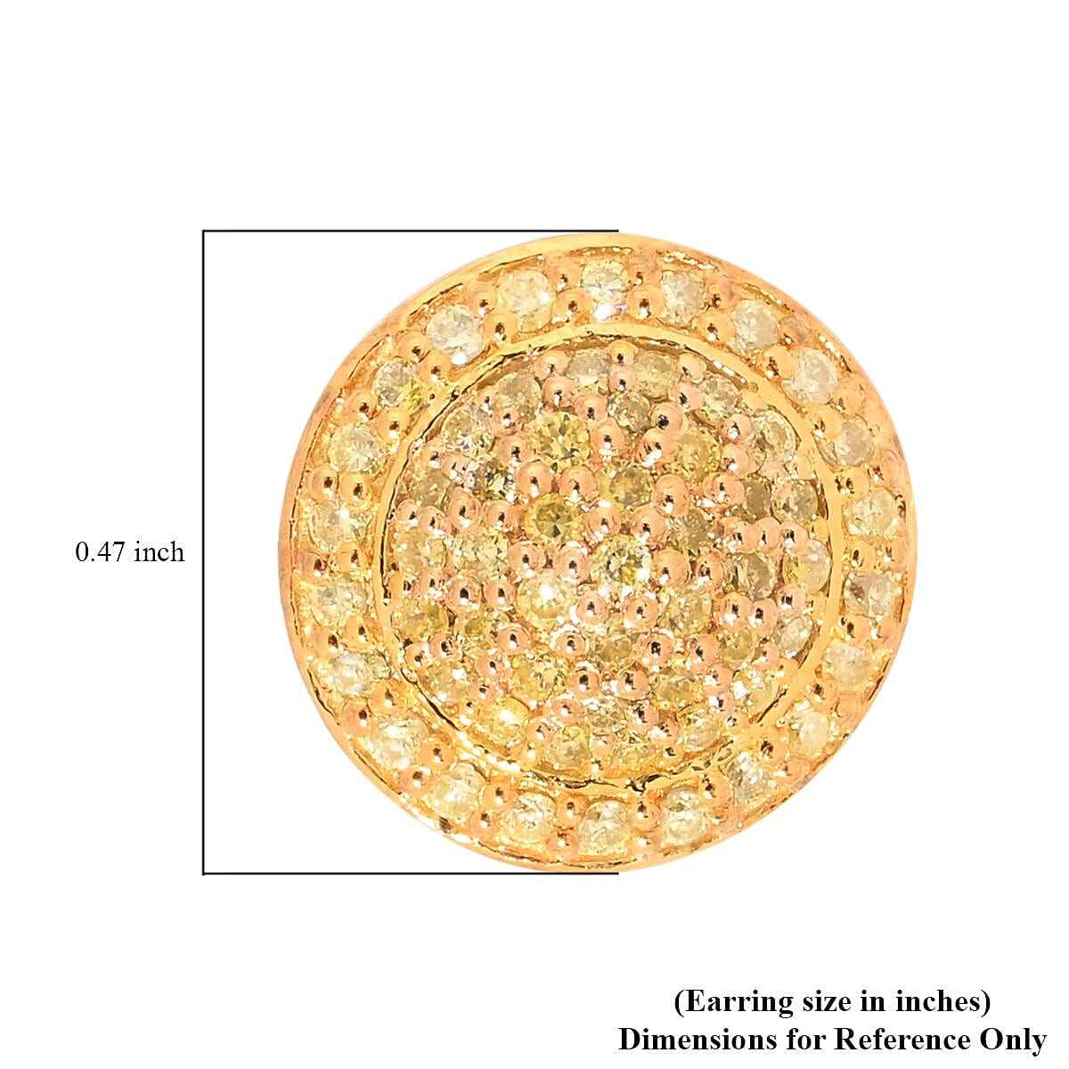 14K Yellow Gold Natural Yellow Diamond Stud Earrings 3.4 Grams 0.40 ctw
