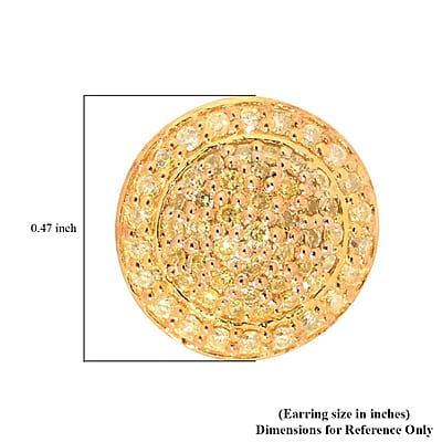 14K Yellow Gold Natural Yellow Diamond Stud Earrings 3.4 Grams 0.40 ctw