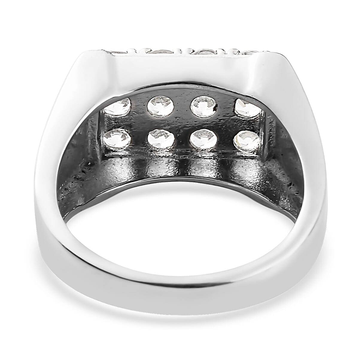 Lab Created White Sapphire Men's Ring in Stainless Steel 2.00 ctw image number 4