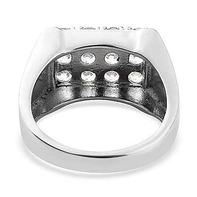 Lab Created White Sapphire Men's Ring in Stainless Steel (Size 10.0) 2.00 ctw | Tarnish-Free, Waterproof, Sweat Proof Jewelry