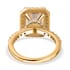 Radiant Cut Moissanite Halo Ring in Vermeil Yellow Gold Over Sterling Silver (Size 9.0) 4.20 ctw image number 5