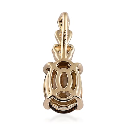 Luxoro 10K Yellow Gold Premium Golden Tanzanite and Diamond Pendant 1.35 ctw