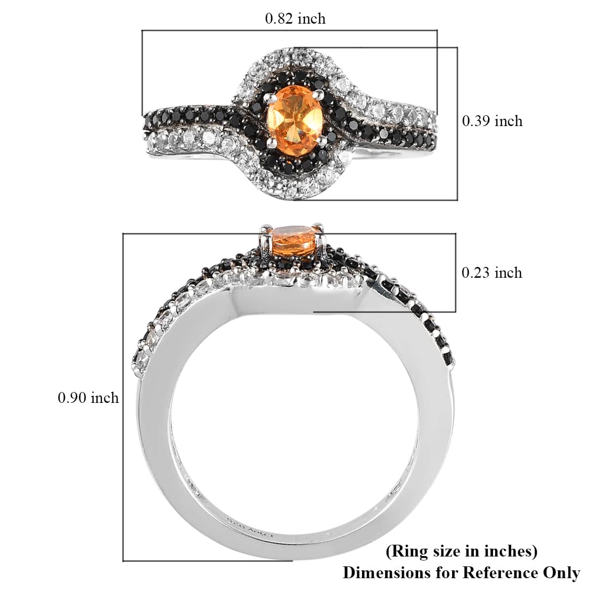 Premium Viceroy Spessartine Garnet and Multi Gemstone Ring in Platinum Over Sterling Silver (Size 6.0) 1.25 ctw image number 5