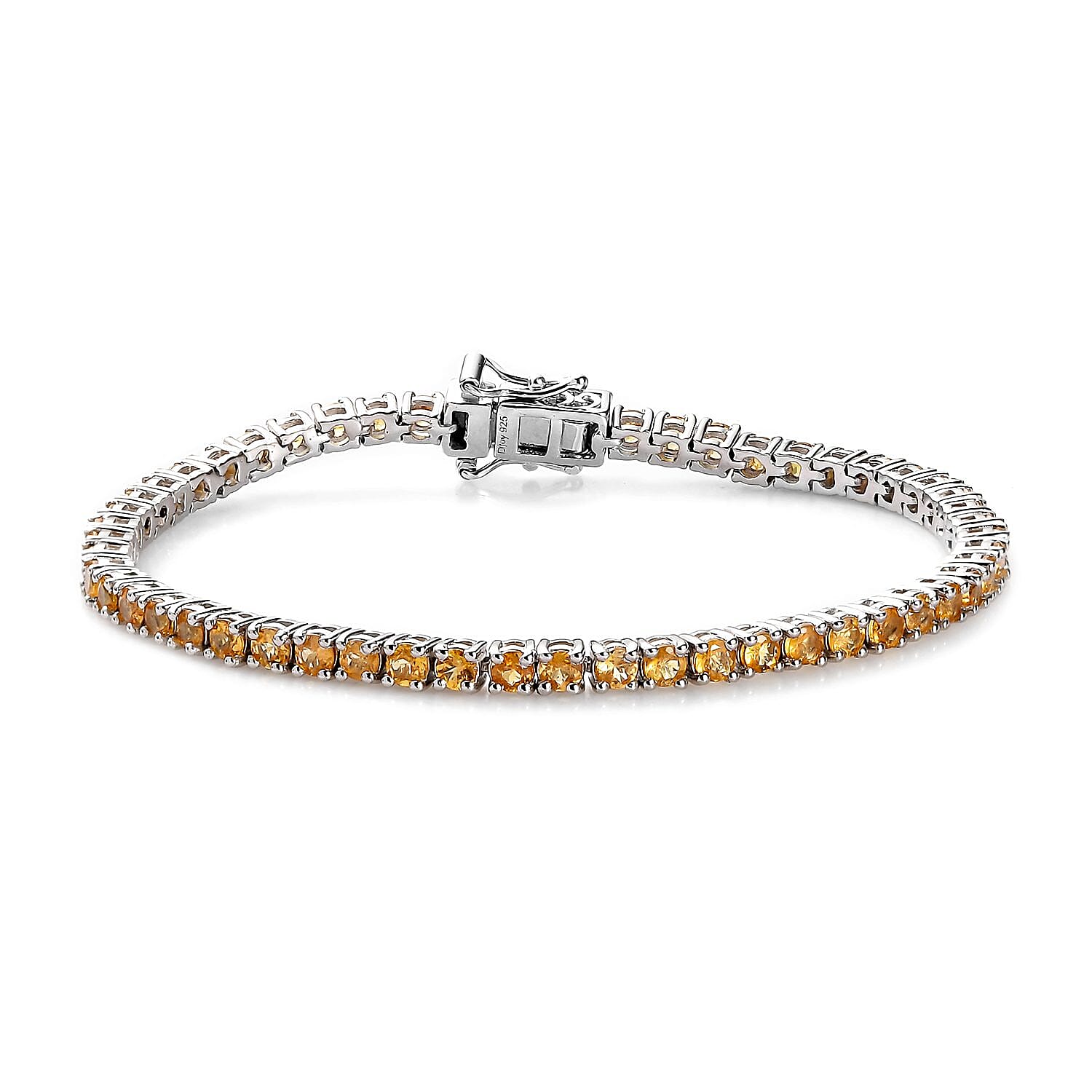 Premium Viceroy Spessartine Garnet Tennis Bracelet in Platinum Over Sterling Silver (7.25 In) 7.30 ctw