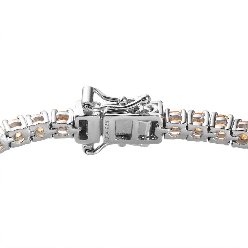 Premium Viceroy Spessartine Garnet Tennis Bracelet in Platinum Over Sterling Silver (7.25 In) 7.30 ctw