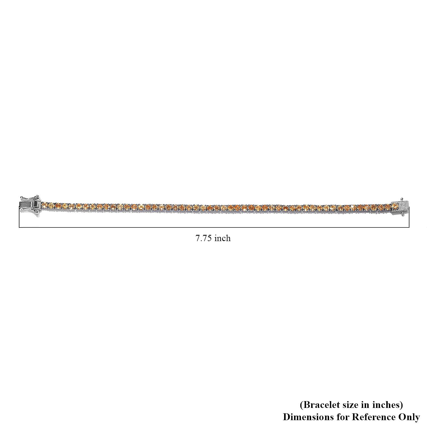 Premium Viceroy Spessartine Garnet Tennis Bracelet in Platinum Over Sterling Silver (7.25 In) 7.30 ctw