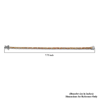 Premium Viceroy Spessartine Garnet Tennis Bracelet in Platinum Over Sterling Silver (7.25 In) 7.30 ctw