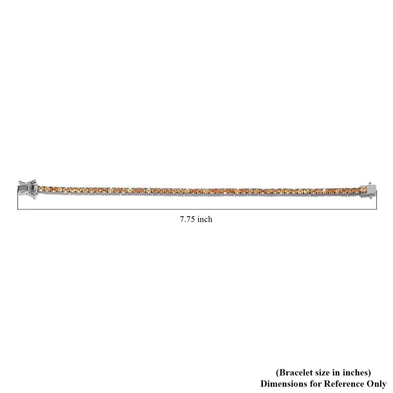 Premium Viceroy Spessartine Garnet Tennis Bracelet in Platinum Over Sterling Silver (7.25 In) 7.30 ctw