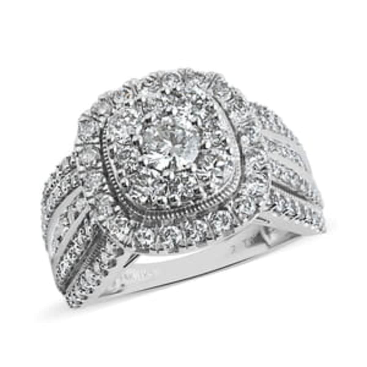 NY Closeout 14K White Gold G-H I1 Diamond Ring (Size 7.0) 8 Grams 2.00 ctw image number 0