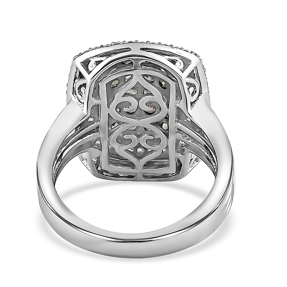 Alexandrite and White Zircon 1.90 ctw Ring in Platinum Over Sterling Silver (Size 10.0)