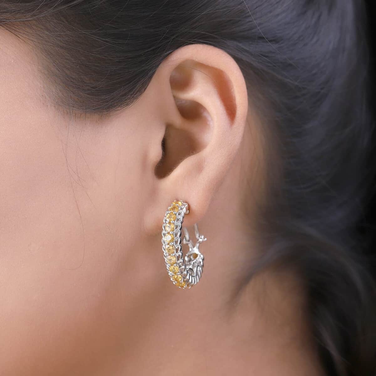 Premium Viceroy Spessartine Garnet Latch Back Earrings in Platinum Over Sterling Silver 4.65 ctw image number 2