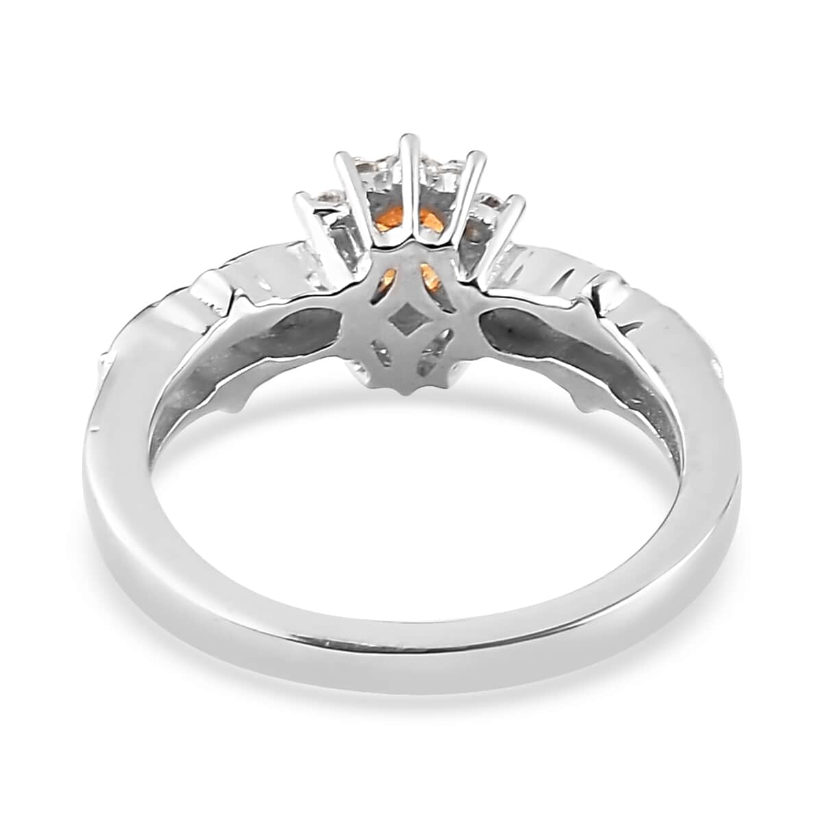 Moissanite Ring in Platinum Over Sterling Silver 0.65 ctw image number 4