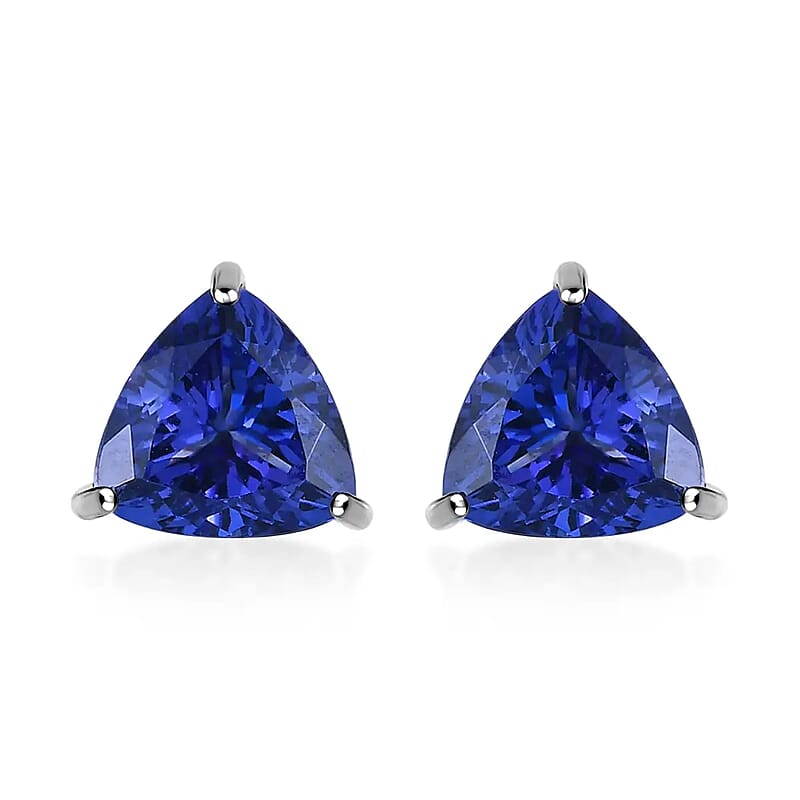Rhapsody AAAA Tanzanite 3.10 ctw Solitaire Stud Earrings in 950 Platinum