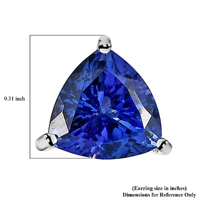 Rhapsody AAAA Tanzanite 3.10 ctw Solitaire Stud Earrings in 950 Platinum