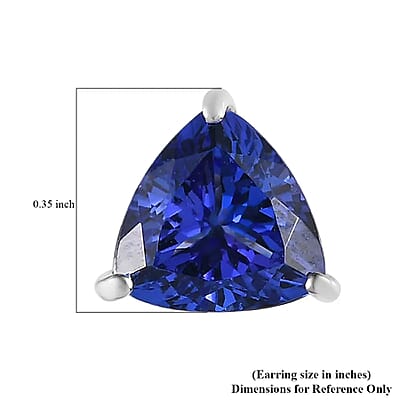 Rhapsody AAAA Tanzanite 3.10 ctw Solitaire Stud Earrings in 950 Platinum