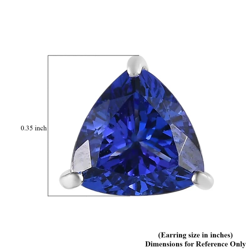 Rhapsody AAAA Tanzanite 3.10 ctw Solitaire Stud Earrings in 950 Platinum