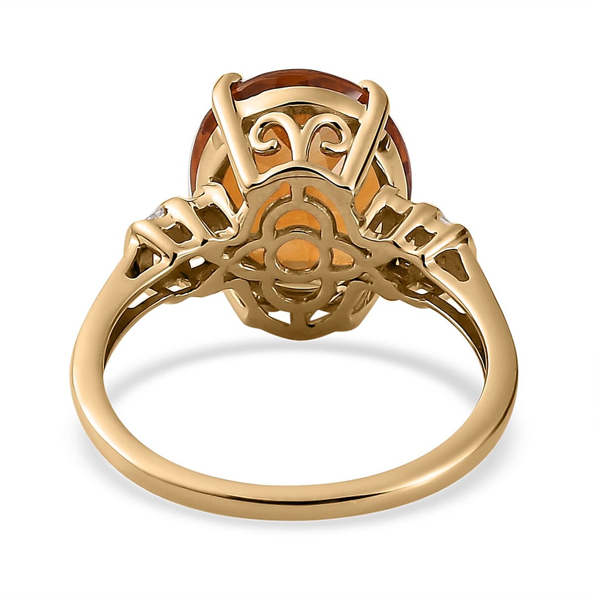 LUXORO 10K Yellow Gold Premium Santa Ana Madeira Citrine and Diamond Ring 2.30 Grams 4.50 ctw image number 4