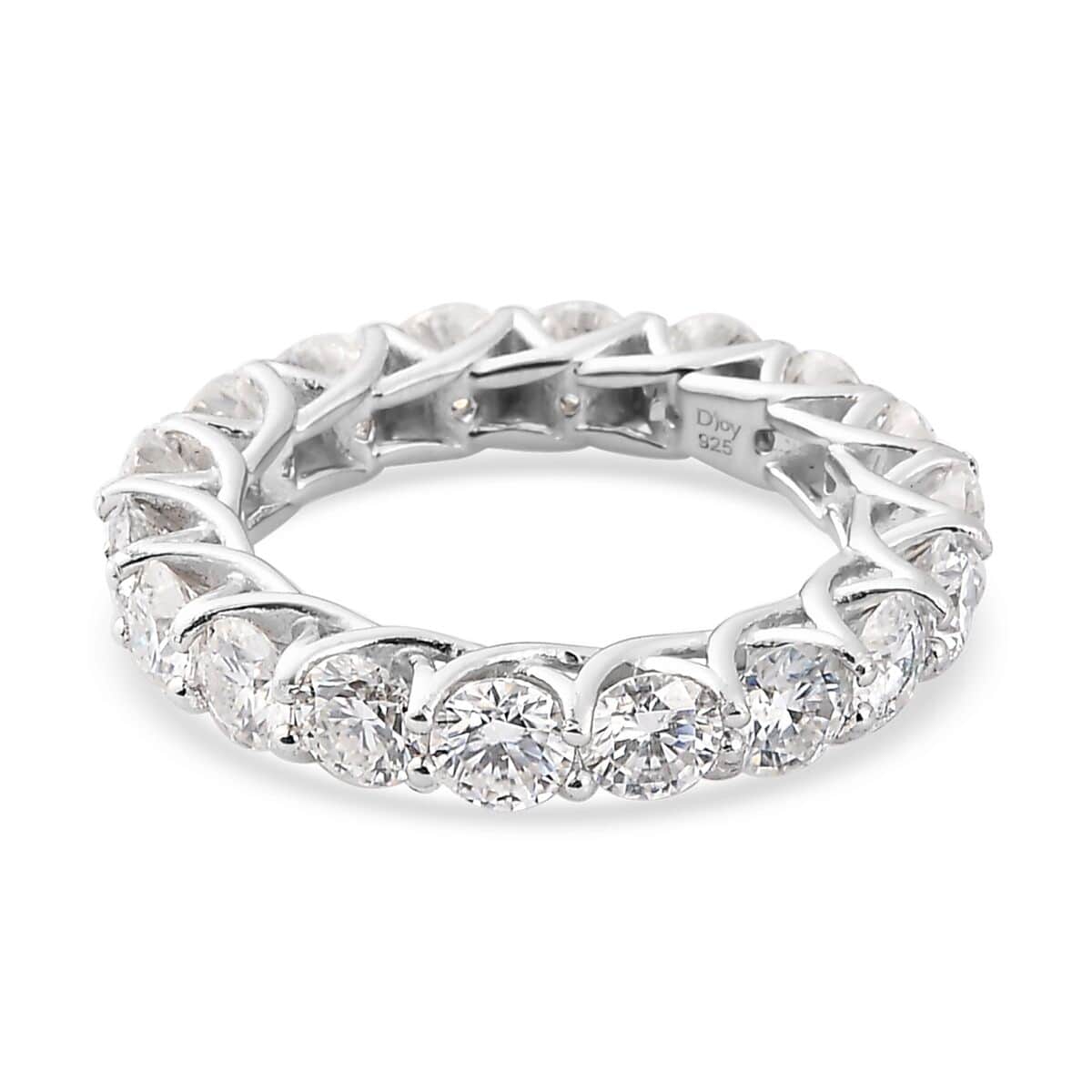 Moissanite Eternity Band Ring in Platinum Over Sterling Silver (Size 5.0) 4.40 ctw image number 4