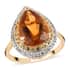 Santa Ana Madeira Citrine and Multi Gemstone Double Halo Ring in Vermeil Yellow Gold Over Sterling Silver (Size 10.0) 5.80 ctw image number 0