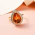 Santa Ana Madeira Citrine and Multi Gemstone Double Halo Ring in Vermeil Yellow Gold Over Sterling Silver (Size 10.0) 5.80 ctw image number 1