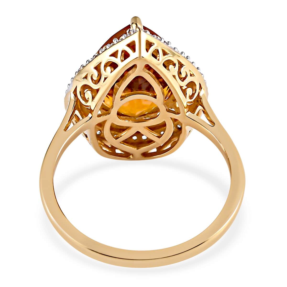 Santa Ana Madeira Citrine and Multi Gemstone Double Halo Ring in Vermeil Yellow Gold Over Sterling Silver 5.80 ctw image number 4