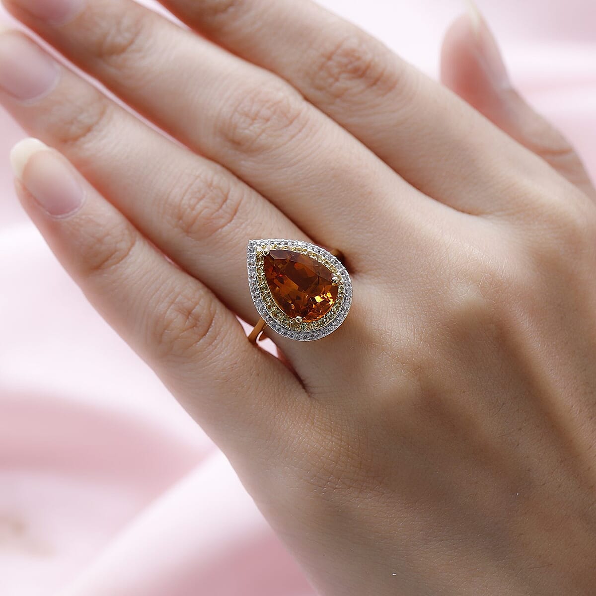 Santa Ana Madeira Citrine and Multi Gemstone Ring in Vermeil Yellow Gold Over Sterling Silver (Size 8.0) 5.80 ctw image number 2