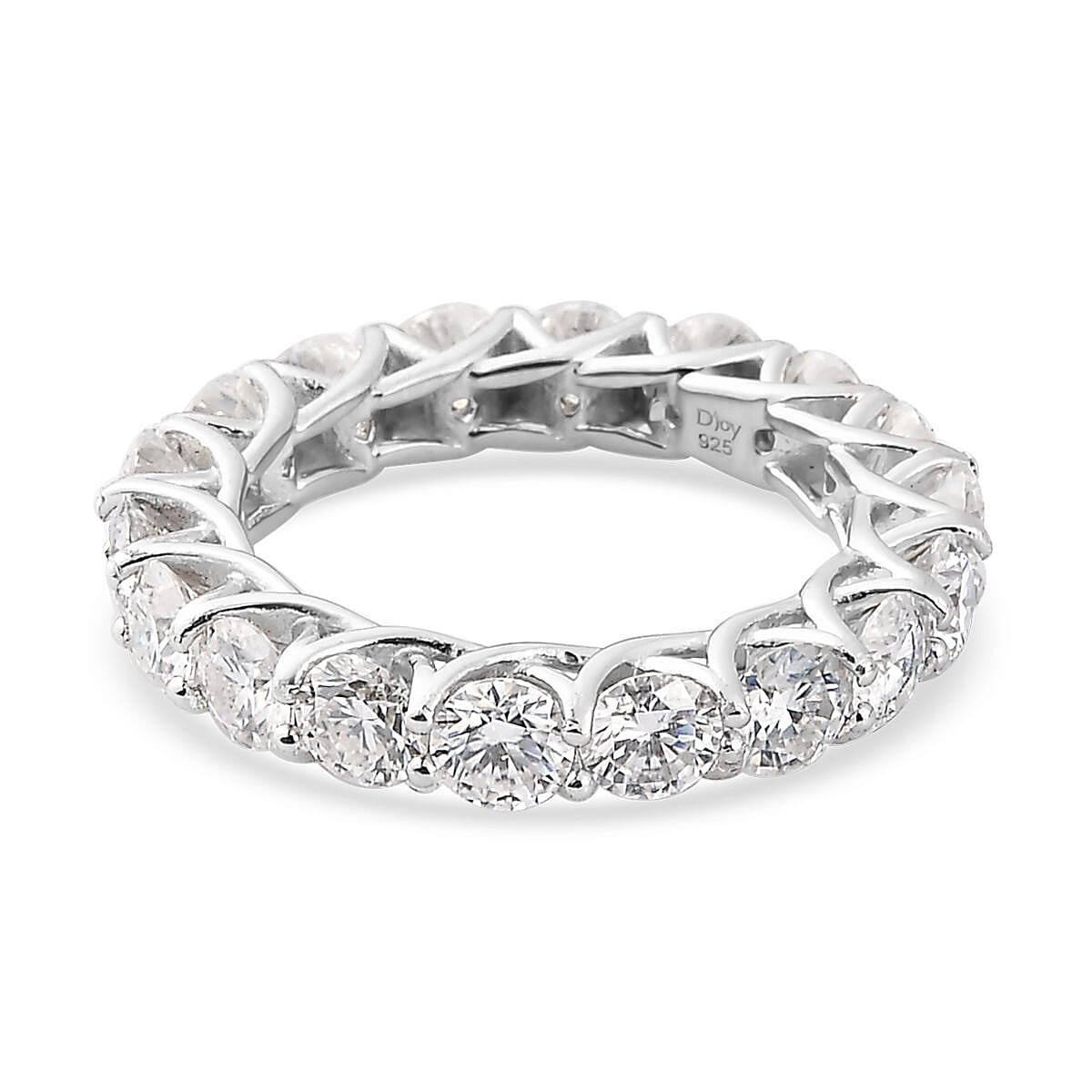 Moissanite Eternity Band Ring in Platinum Over Sterling Silver (Size 7.0) 4.40 ctw image number 4