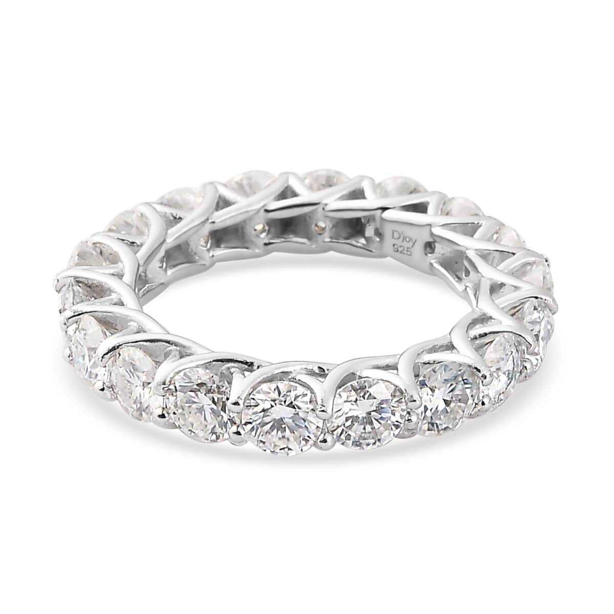 Moissanite Eternity Band Ring in Platinum Over Sterling Silver (Size 8.0) 4.40 ctw image number 4