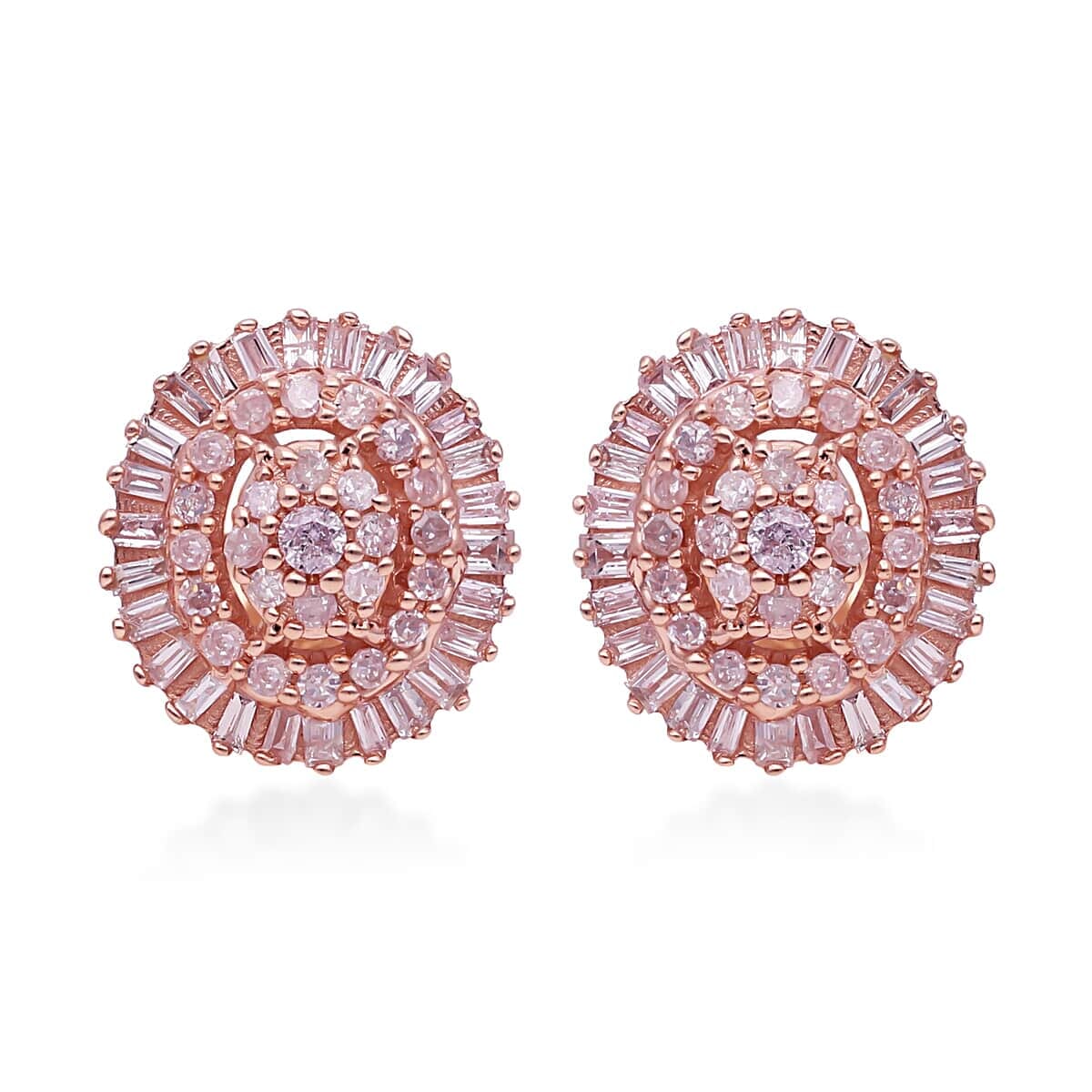 Natural pink diamond stud on sale earrings