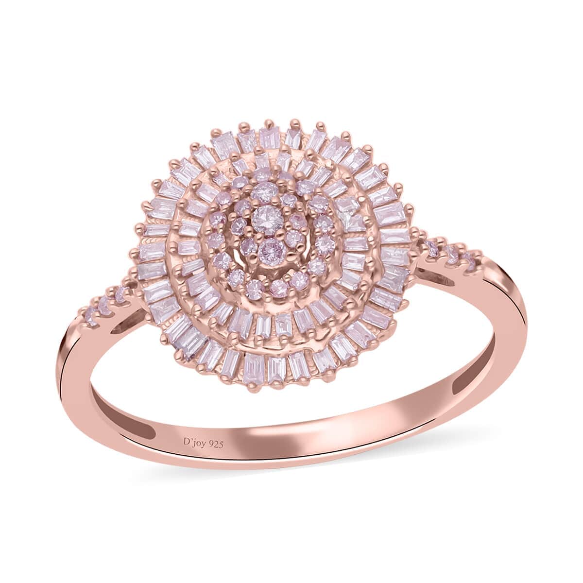Natural Pink Diamond I3 Cluster Ring in Vermeil Rose Gold Over Sterling Silver (Size 10.0) 0.50 ctw image number 0
