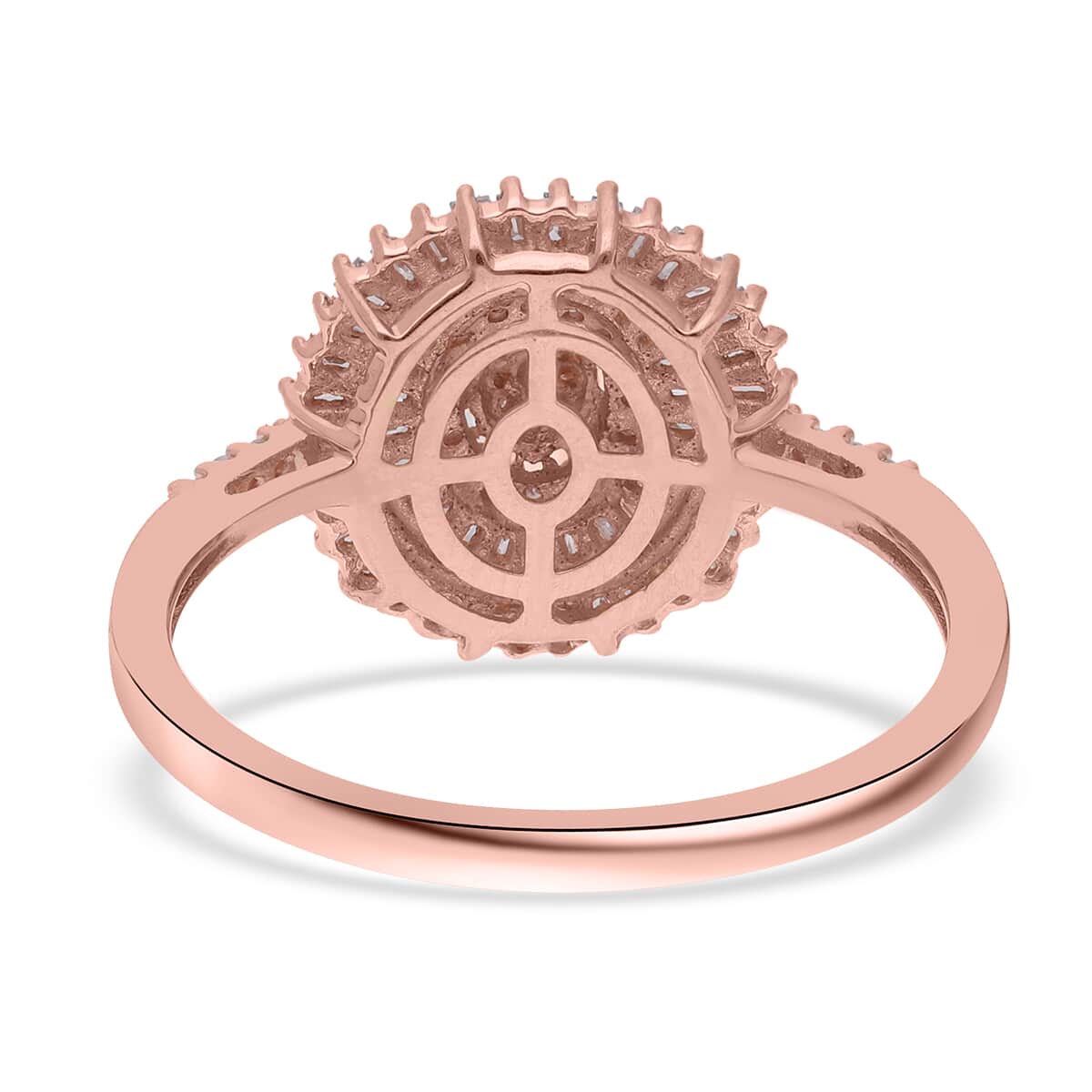 Natural Pink Diamond I3 Cluster Ring in Vermeil Rose Gold Over Sterling Silver (Size 10.0) 0.50 ctw image number 4