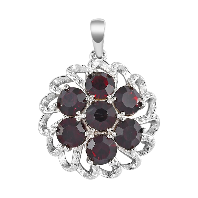 Karis Amethyst Color Crystal Floral Pendant without Chain in Platinum Bond