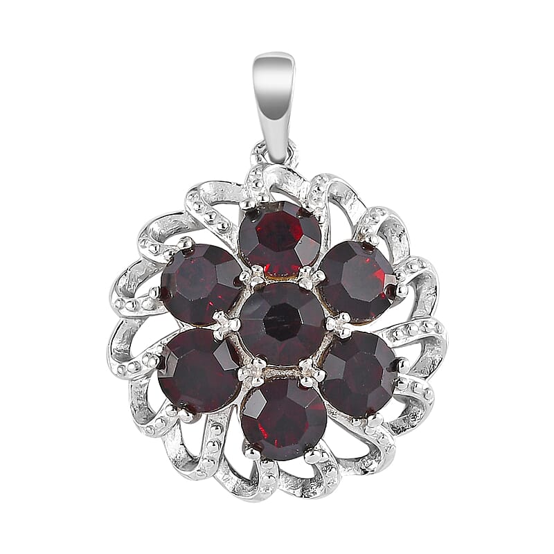 Karis Amethyst Color Crystal Floral Pendant without Chain in Platinum Bond