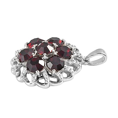 Karis Amethyst Color Crystal Floral Pendant without Chain in Platinum Bond